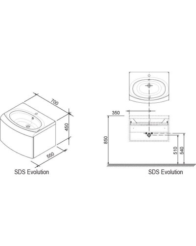 Тумба 70 см белый глянец Ravak SDS Evolution X000000365