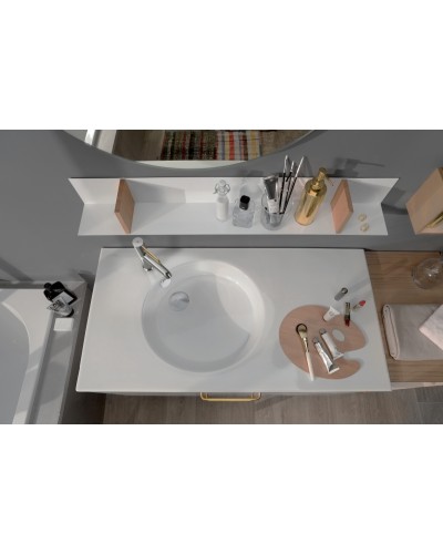 Тумба под раковину Jacob Delafon Odeon Rive Gauche 100 EB2524-R9-E52 подвесная Дуб Табак ручки Черные