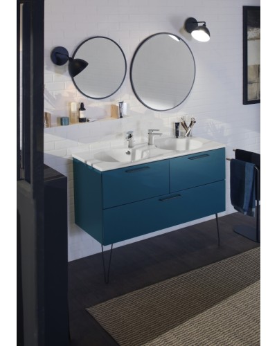 Тумба под раковину Jacob Delafon Odeon Rive Gauche 120 EB2545-R9-N18 подвесная Белая ручки Черные