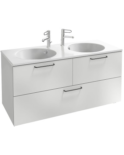 Тумба под раковину Jacob Delafon Odeon Rive Gauche 120 EB2545-R9-N18 подвесная Белая ручки Черные