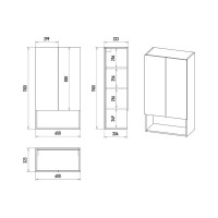 VEGA - 60 Шкаф подвесной над стиральной машиной, кремовый