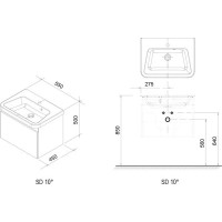 Тумба 55 см серый глянец Ravak SD 10° 550 X000000734