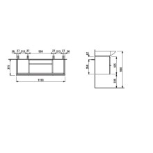 Тумба белый матовый 119,3 см 1 выдвижной ящик, 2 распашные дверцы Laufen Case 4.0130.1.075.463.1