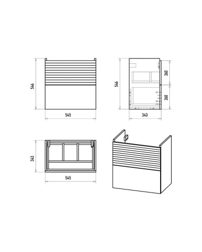 Форест - 60 Тумба подвесная 2 ящ.