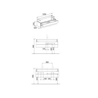 Тумба белый/грецкий орех 125 см 2 выдвижных ящика KEUCO Edition 300 30374386800