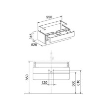 Тумба белый/грецкий орех 95 см 2 выдвижных ящика KEUCO Edition 300 30384386800