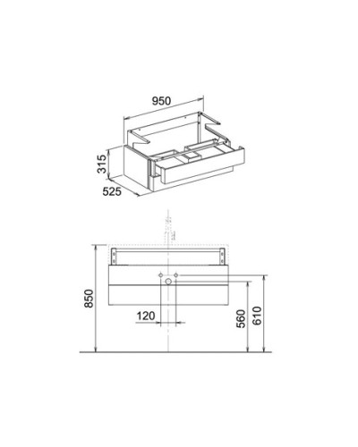 Тумба белый/грецкий орех 95 см 2 выдвижных ящика KEUCO Edition 300 30384386800