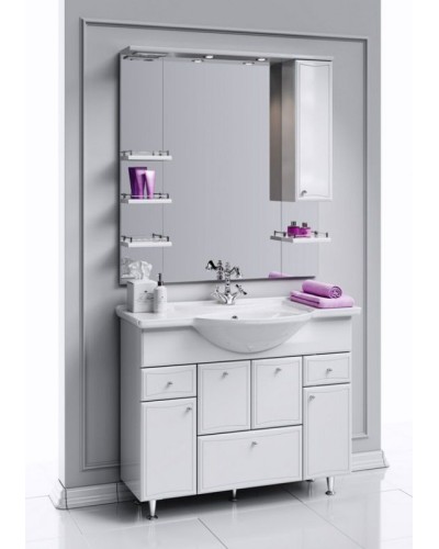 Тумба под раковину Aqwella Барселона 105 BA0110K с бельевой корзиной Белая