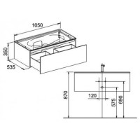 Тумба платиновый дуб 105 см KEUCO Edition 11 31351440000