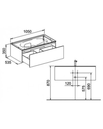 Тумба платиновый дуб 105 см KEUCO Edition 11 31351440000