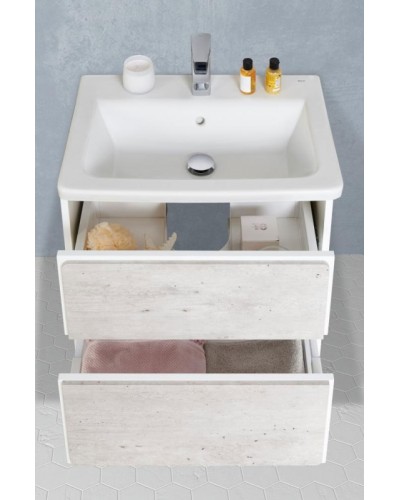Тумба под раковину Roca Ronda 60 ZRU9303002 подвесная Бетон Белый матовый