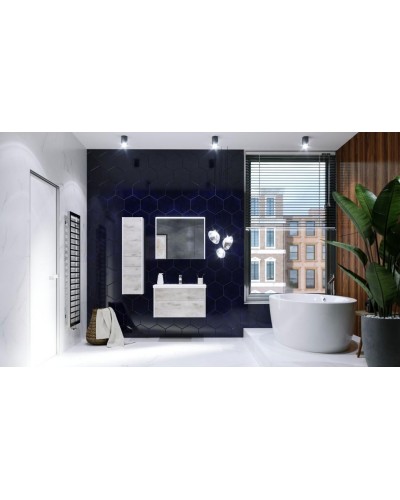 Тумба под раковину Roca Ronda 80 ZRU9303004 подвесная Бетон Белый матовый