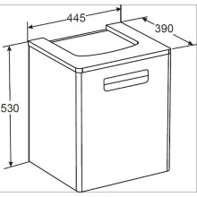 Тумба под раковину Roca The Gap 45 ZRU9302880 подвесная Белая глянцевая