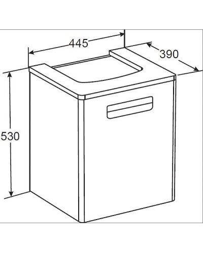 Тумба под раковину Roca The Gap 45 ZRU9302880 подвесная Белая глянцевая