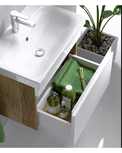 Тумба под раковину Aqwella Smart 80 SRT0108DB подвесная Дуб балтийский