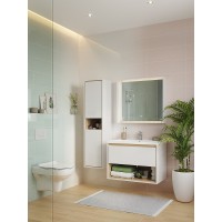 Тумба под раковину Cersanit Louna 60 SZ-LOU-CO60/Wh подвесная Белый глянец дуб Эврика