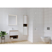 Тумба под раковину Cersanit Louna 60 SZ-LOU-CO60/Wh подвесная Белый глянец дуб Эврика