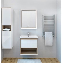 Тумба под раковину Cersanit Louna 80 SZ-LOU-CO80/Wh подвесная Белый глянец дуб Эврика