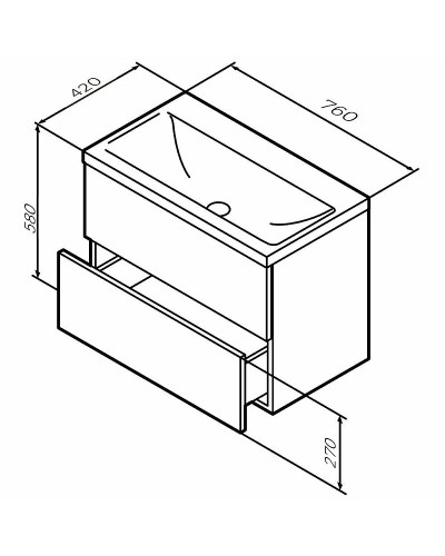 Тумба под раковину AM.PM Gem 75 M90FHX07522GM подвесная Графит матовый