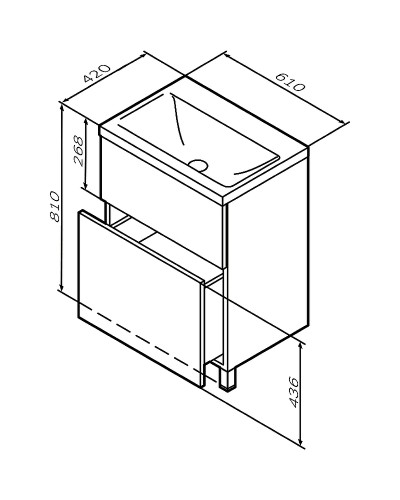 Тумба под раковину AM.PM Gem 60 M90FSX06022GM32 Графит матовый