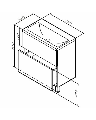 Тумба под раковину AM.PM Gem 75 M90FSX07522GM32 Графит матовый