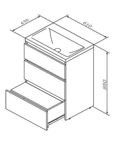 Тумба под раковину AM.PM Gem S 60 M91FSX0602GM Графит матовый