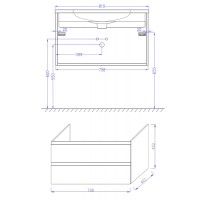 Тумба под раковину Jacob Delafon Madeleine 80 EB2053-J5 подвесная Белый глянец