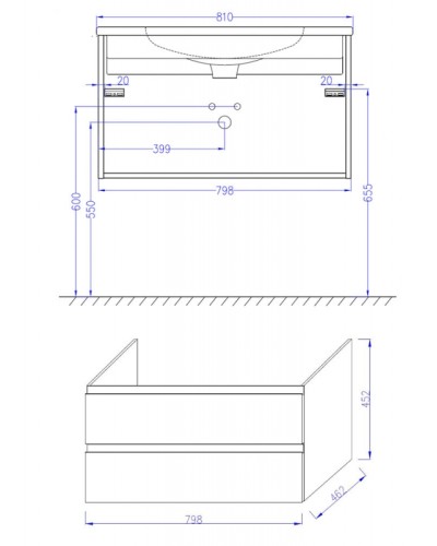 Тумба под раковину Jacob Delafon Madeleine 80 EB2053-J5 подвесная Белый глянец
