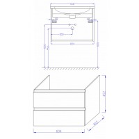 Тумба под раковину Jacob Delafon Madeleine 60 EB2052-J5 подвесная Белый глянец