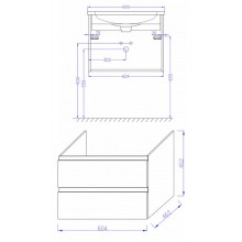 Тумба под раковину Jacob Delafon Madeleine 60 EB2052-J5 подвесная Белый глянец