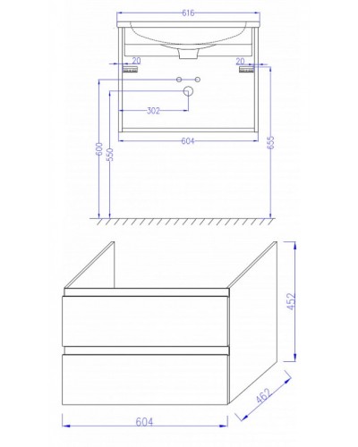 Тумба под раковину Jacob Delafon Madeleine 60 EB2052-J51 подвесная Белый матовый