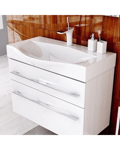 Тумба белый глянец 80 см Aqwella 5 Stars Milan Mil.01.08/2/W