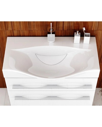 Тумба белый глянец 80 см Aqwella 5 Stars Milan Mil.01.08/2/W