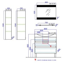 Тумба белый глянец 80 см Aqwella 5 Stars Bergamo Ber.01.08/n/W