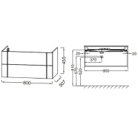 Тумба под раковину Jacob Delafon Nouvelle Vague 80 EB3030-E73 подвесная Фактурный дуб