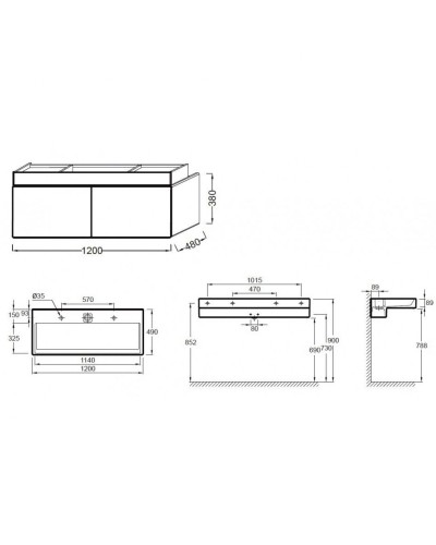 Тумба под раковину Jacob Delafon Terrace 120 EB1188-N23 подвесная Ледяной коричневый