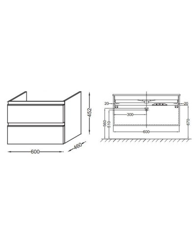 Тумба под раковину Jacob Delafon Vox 60 EB2030-RA-E16 подвесная Ореховое дерево