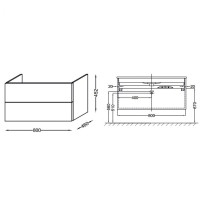 Тумба под раковину Jacob Delafon Vox 80 EB2028-RA-442 подвесная Серый антрацит