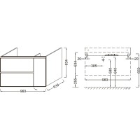 Тумба под раковину Jacob Delafon Soprano 96 EB1331-E10 подвесная Квебекский дуб