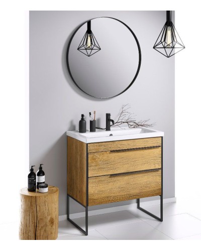 Тумба под раковину Aqwella Fargo 80 FRG0108DB Дуб балтийский