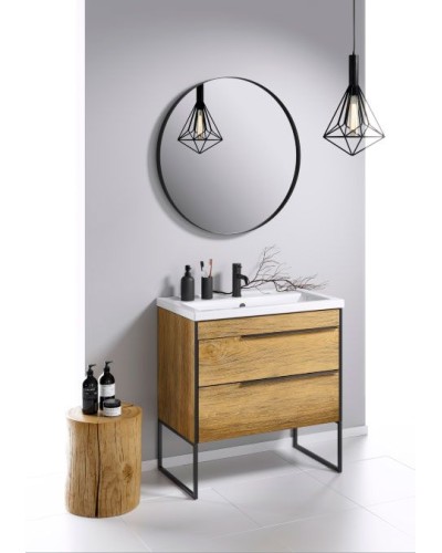 Тумба под раковину Aqwella Fargo 100 FRG0110DB Дуб балтийский