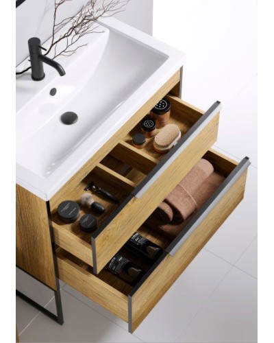 Тумба под раковину Aqwella Fargo 100 FRG0110DB Дуб балтийский