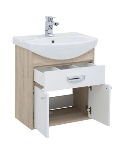 Тумба дуб сонома/белый 55,4 см Aquanet Грейс 00198373