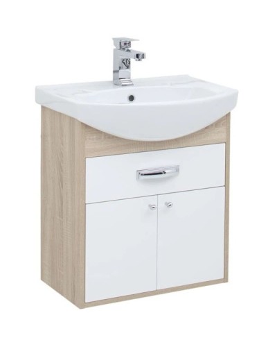 Тумба дуб сонома/белый 55,4 см Aquanet Грейс 00198373