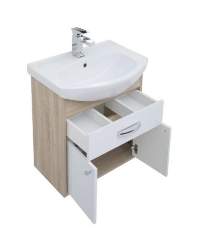 Тумба дуб сонома/белый 55,4 см Aquanet Грейс 00198373