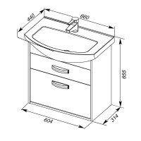 Тумба дуб кантенбери/белый 60,4 см Aquanet Грейс 00198378