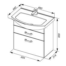 Тумба белый 60,4 см Aquanet Ирис 00198383