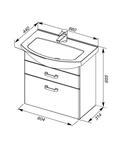 Тумба белый 60,4 см Aquanet Ирис 00198383