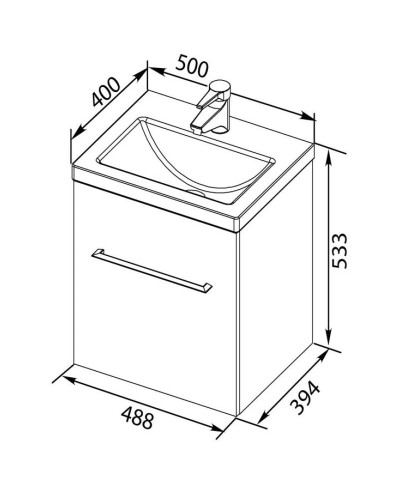 Тумба белый 48,8 см Aquanet Порто 00195729