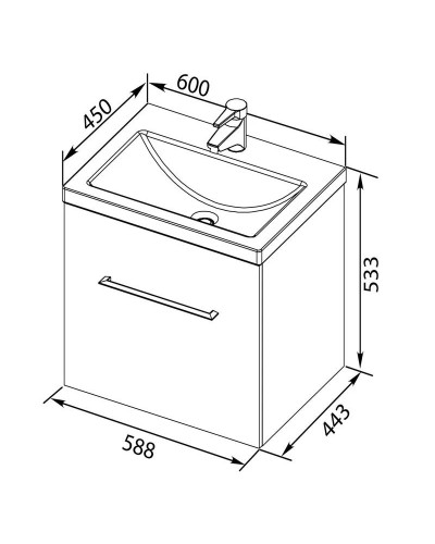 Тумба белый 58,8 см Aquanet Порто 00195730